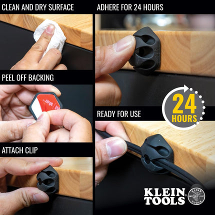KLEIN TOOLS 450-950 Cable Management, Replacement Tape Roll for Klein's Hook and Loop Dispenser, 25-Foot x 3/4-Inch, Black
