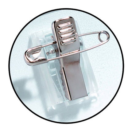 Durable Click Fold Name Badge with Combi Clip Box 25, Clear, (821419)
