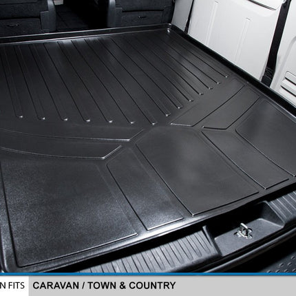 SMARTLINER Alfombrilla Protectora Trasera de Maletero para Todo Tipo de Clima Detrás de la Segunda Fila de Asientos Negra para Grand Caravan/Town & Country 2008-2019