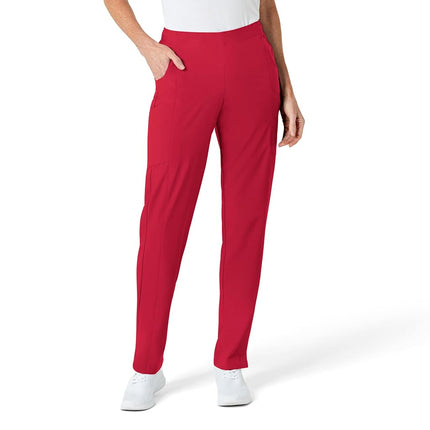 WonderWink 5155XREDT1X W123 Women's Flat Front Double Cargo Pant, Red, Extended-1X Size