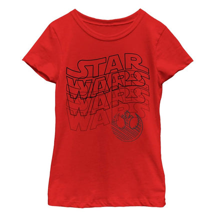 Star Wars Girls T-Shirt, Red//Star Wavy, L