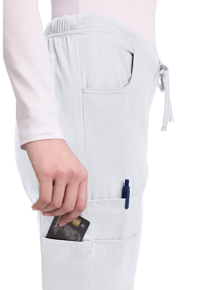 Dickies Womens 86206 Signature - Pantalón cargo médico con cordón de ajuste a mitad de tiro - Blanco - XXS Petite
