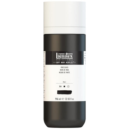 Peinture acrylique Liquitex Professional Soft Body, bouteille de 32 oz, Noir de Mars