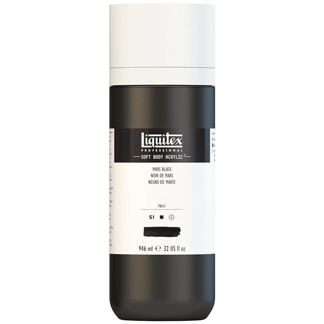 Liquitex Professional Soft Body Acrylic Paint 32-oz bottle, Mars Black