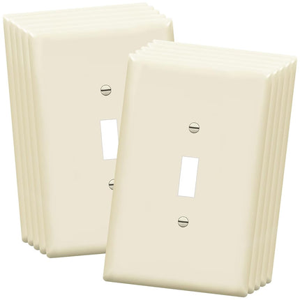 Placa de pared para interruptor de palanca ENERLITES, cubierta de interruptor jumbo, extragrande de 1 unidad de 5.5 x 3.5 pulgadas, termoplástico de policarbonato irrompible, 8811O-LA-10PCS, almendra clara, paquete de 10