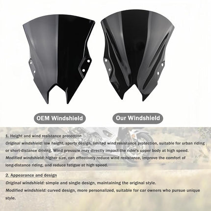 15" Racing Windshield Windscreen for Ninja 500/SE 2024-2026 Wind Deflector