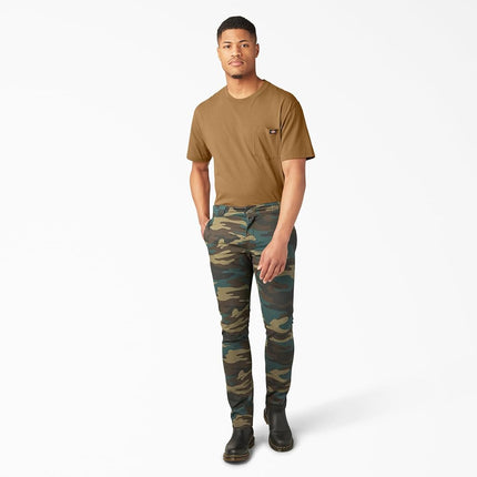 Pantalones de trabajo ajustados Dickies para hombre, camuflaje verde cazador, 30W x 32L