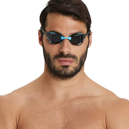 ARENA Cobra Ultra Swipe Unisex Adult Racing Swimming Goggles, Swimming Pool Goggles with Curved Lenses, Anti-Fog, UV Protection, 5 Interchangeable Nose Bridges