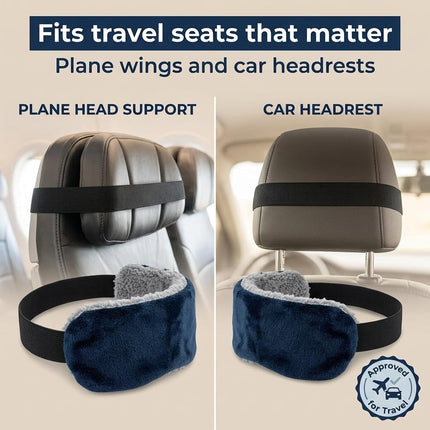 SeatSleeper The Travel Pillow Alternative That Stops Head Bobbing – Airplane Head Straps and Car Head Support Band Great on Travel Upright – Super Comfy Head & Neck Support – Small & Compact