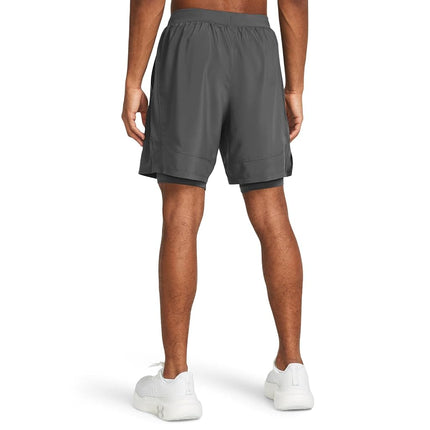 Under Armour Mens UA Launch Run 2 in 1 Shorts C Rock/Reflect XL