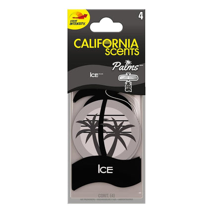 California Scents Car Air Freshener, Hanging Palms Odor Eliminator for Cars, Trucks, Ice, 24 Pack