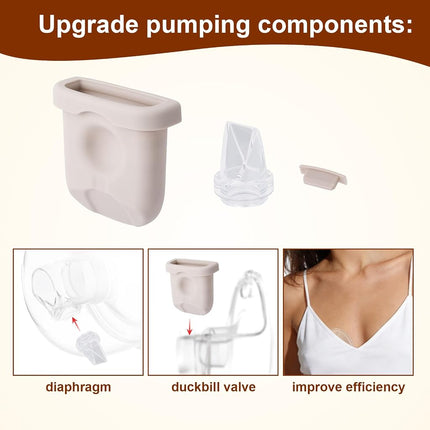 12pcs Breast Pump Parts for eufy, Includes 4 Silicone Diaphragms 4 Duckbill Valves & Nozzle Covers Accessories Kit Compatible with eufy S1 Pro/S1/E10/E20
