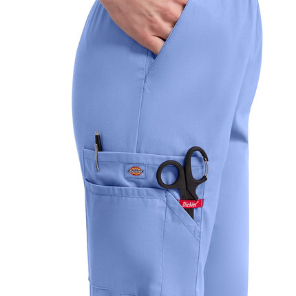 Dickies Women's Signature Elastic Waist Scrubs Pant Medical, Ciel Blue, X-Small Tall