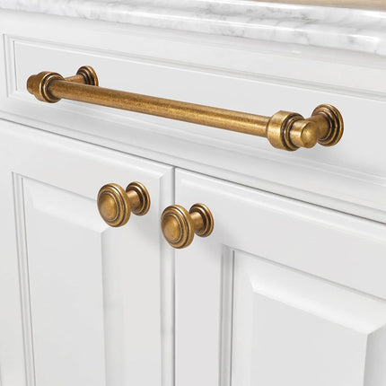 POVEFONK 6 Pack 12-3/5 inch(320mm) Antique Brass Kitchen Cabinet Handles Cabinet Pulls Vintage Drawer Pulls Aged Gold Bronze Kitchen Cabinet Hardware