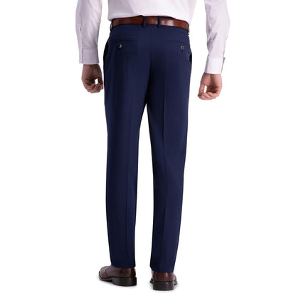 J.M. Haggar Men's Jm Haggar Sharkskin Superflex Waist Straight Fit Flat Front, Blue, 36W x 29L