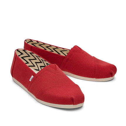 TOMS Alpargata Canvas Shoes - Elastic Gore Fit, Flexible Outsole, Timeless Style, Impactful Purchase Red