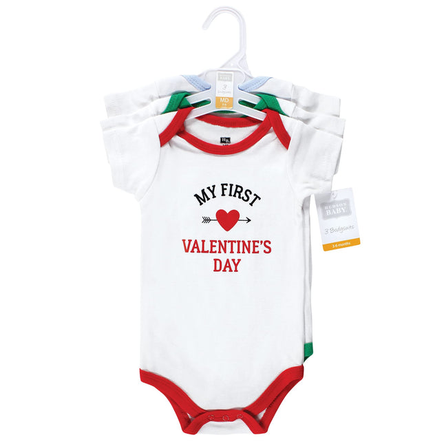 Hudson Baby Baby Cotton Bodysuits, Boy First Valentine Easter, 9-12 Months