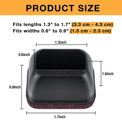32 Pcs Rectangle Chair Leg Floor Protectors, Silicone Chair Leg Protectors for Hardwood Floors, High Elastic Chair Leg Cover for Chair Table Desk, Protect Wooden Floors from Scratching, Won't Tear