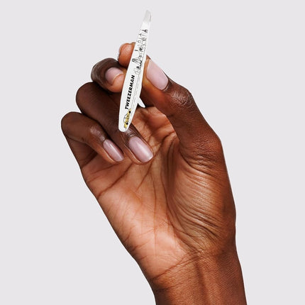 TWEEZERMAN New York Mini Oval Tweezers (Hand-Cut Slant Tips, Eyebrow Plucking, Professional Quality, Stainless Steel)