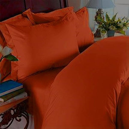 Elegant Comfort® 1500 Thread Count Egyptian Quality 4-Piece Bed Sheet Sets, Deep Pockets - Luxurious Wrinkle Free & Fade Resistant, King, Rust/Orange
