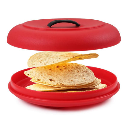 Dexas Microwavable Tortilla Warmer, Red