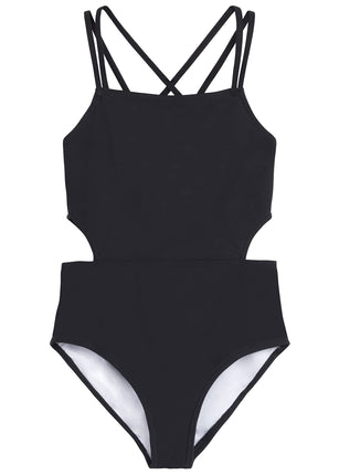 Kanu Surf Girls' Beach Sport Cut-Out One Piece Swi