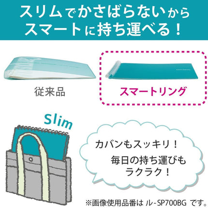 Kokuyo Campus Smart Ring Binder, Up to 25 Sheets, A5, 20 Holes, Pink, Japan Import (RU-SP130P)