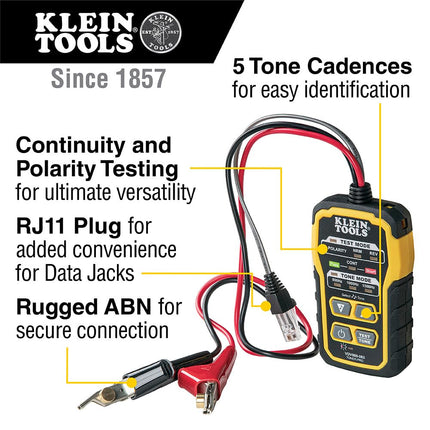 Klein Tools VDV500-063 Wire Tracer Tone Generator, Toner-Pro, Phone (RJ11 and RJ12), Data (RJ45) Coax and Other Non-Energized Wire Tracer