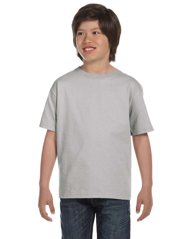 Hanes Boys' Essentials Camiseta de manga corta Paquete económico (paquete de 6), Gris claro, L