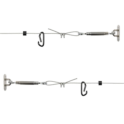 GoSports 30 ft Span Adjustable Wire Hanging Kit - Stainless Steel Cable System for Indoor & Outdoor Use - Hang Sports Nets, String Lights and More