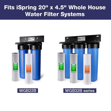 iSpring FP220BX2 20 Micron 20-Inch Big Blue Whole House Water Filter with 4.5-Inch x 20-Inch Sediment, 2-Pack
