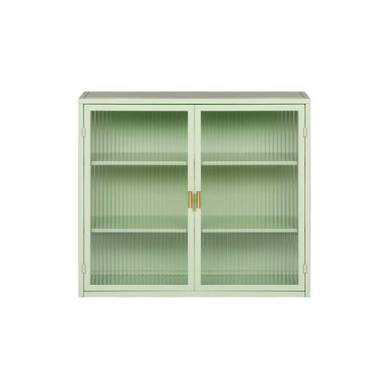 SPOFLYINN Removable Wooden Wall Cabinet Double Windowpane Glass Doors Bathroom Wall Cabinet Over The Toilet Adjustable Shelves Green Iron+Tempered Glass 1 PHO_10ZU Rectangular