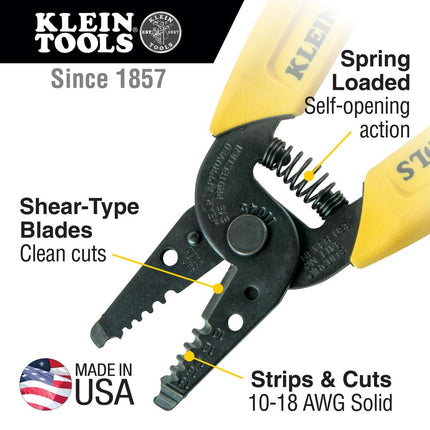 Klein Tools 11045 Wire Stripper 43026 AWG 158mm, 0 V, Yellow/Black