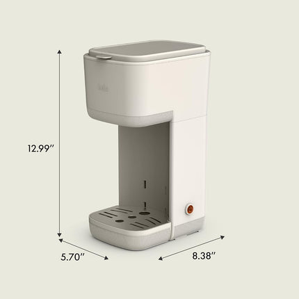 Cafetière individuelle Bella, compatible avec les dosettes K-Cup et le café moulu, avec plateau égouttoir amovible et réglable, arrêt automatique et accessoires réutilisables lavables au lave-vaisselle, infuse de 6 à 14 oz