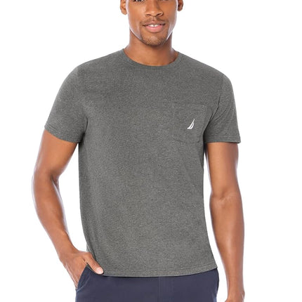 Nautica Men's Solid Crew Neck Short-Sleeve Pocket 
