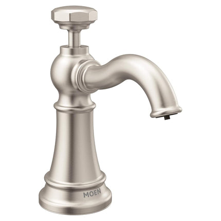 Moen S3955SRS Paterson Dispensador de jabón de cocina para montar en cubierta con botella recargable sobre el fregadero, acero inoxidable Spot Resist