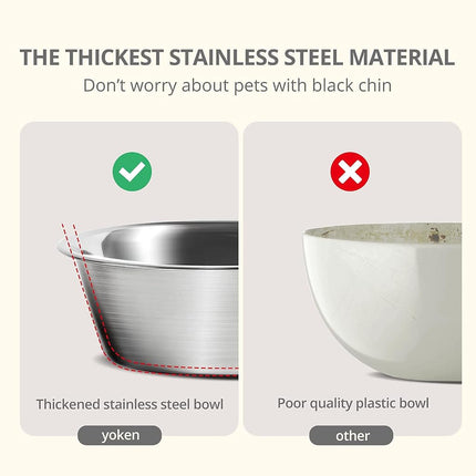 yoken Sturdy Elevated Dog Bowls 2 Packs, [Prevention of Vertebrae Disease] [2X Non-Slip] Dog Food Bowls with Stainless Steel Bowl, High Capacity Water Bowl Colorful Raised Bowl for Medium Small Dogs