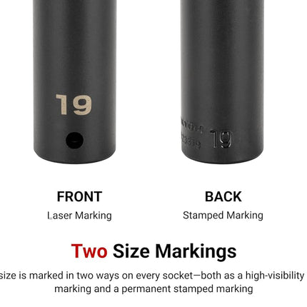 TEKTON 1/2 Inch Drive x 36 mm Deep 6-Point Impact Socket | SID23136