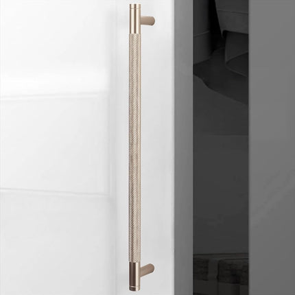 POVEFONK 6 Pack 11-1/3 inch(288mm) Champagne Bronze Kitchen Cabinet Handles Knurled Cabinet Pulls Gold Drawer Pulls Kitchen Hardware