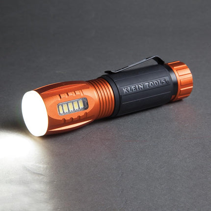 Klein Tools 56028 LED 235 Lumen Flashlight and 100 Lumen Work Light, Durable Waterproof, Hands-Free Magnetic, Up to 12 Hours Run Time