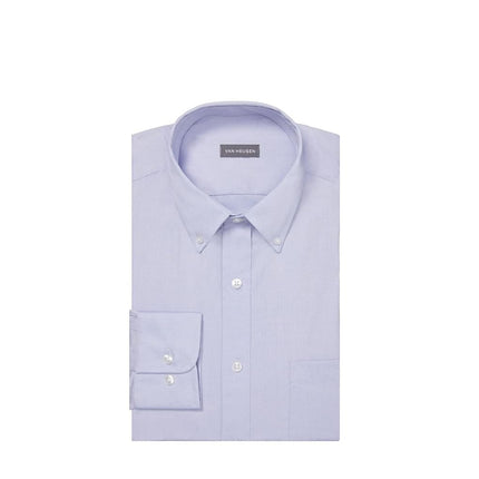 Van Heusen Men's Dress Shirt Regular Fit Pinpoint Solid, Blue, 18.5" Neck 34"-35" Sleeve
