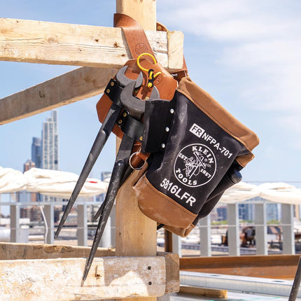 Klein Tools 5860 Spud Wrench Holder, Heavy-Duty Leather Tool Holder with Tucked Tunnel Loop Design