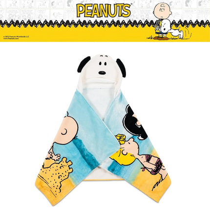 Franco Peanuts Snoopy Kids Super Soft Hooded Bath / Pool / Beach Towel - Soft Cotton Terry Towelling - 24 x 50 Inches - Officially Licensed
