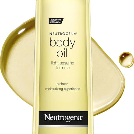 Neutrogena Lightweight Body Oil for Dry Skin, Sheer Moisturizer in Light Sesame Formula, 16 fl. oz