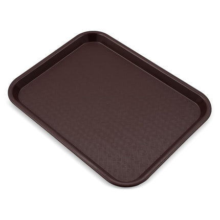 Bandeja Carlisle FoodService Products Cafe de Comida Rápida para Cafetería con Superficie Estampada para Cafeterías, Comida Rápida y Comedor, Plástico, 14" x 18", Chocolate, (Paquete de 12)