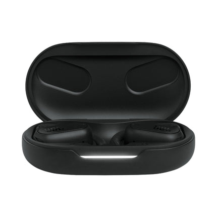 JBL SoundGear Sense - Auriculares abiertos verdaderamente inalámbricos, tecnología JBL OpenSound, resistentes a salpicaduras y polvo, 4 micrófonos para llamadas nítidas y claras, hasta 24 horas de batería, además de carga rápida (negro)