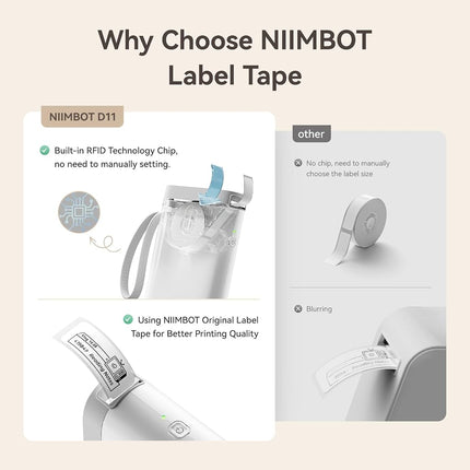 NIIMBOT Label Maker Tape for D11/D110/D101/H1S Thermal Paper 0.47"x2.95"(12x75mm),Self-Adhesive Sticker for Home Office Organization, 1 Roll of 95