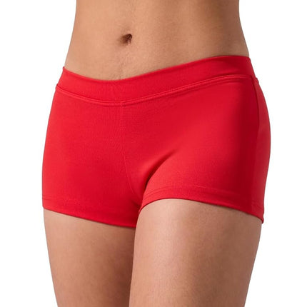 Shorts taille basse coupe garçonne Capezio, Rouge, Medium