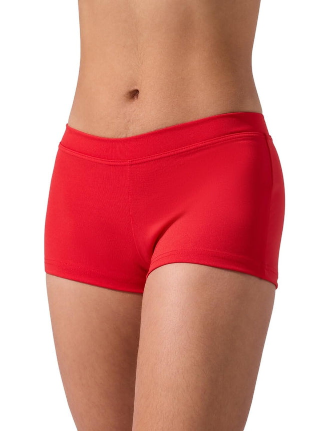 Capezio Boy Cut Low Rise Shorts, Red, Medium