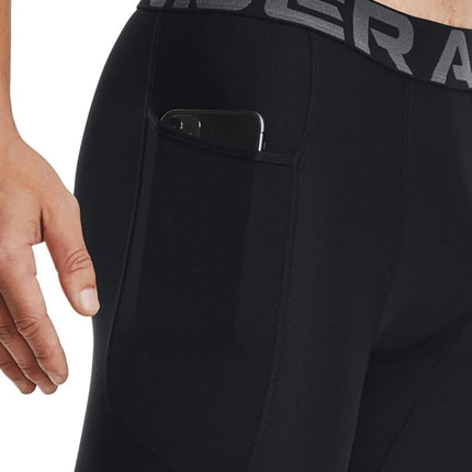 Under Armour Men's HeatGear Long Shorts, Black (001)/Pitch Gray, Small Tall